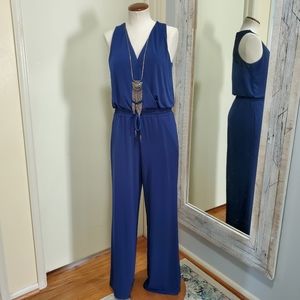 Philosophy Surplice Wrap Front Jumpsuit Mesh Back